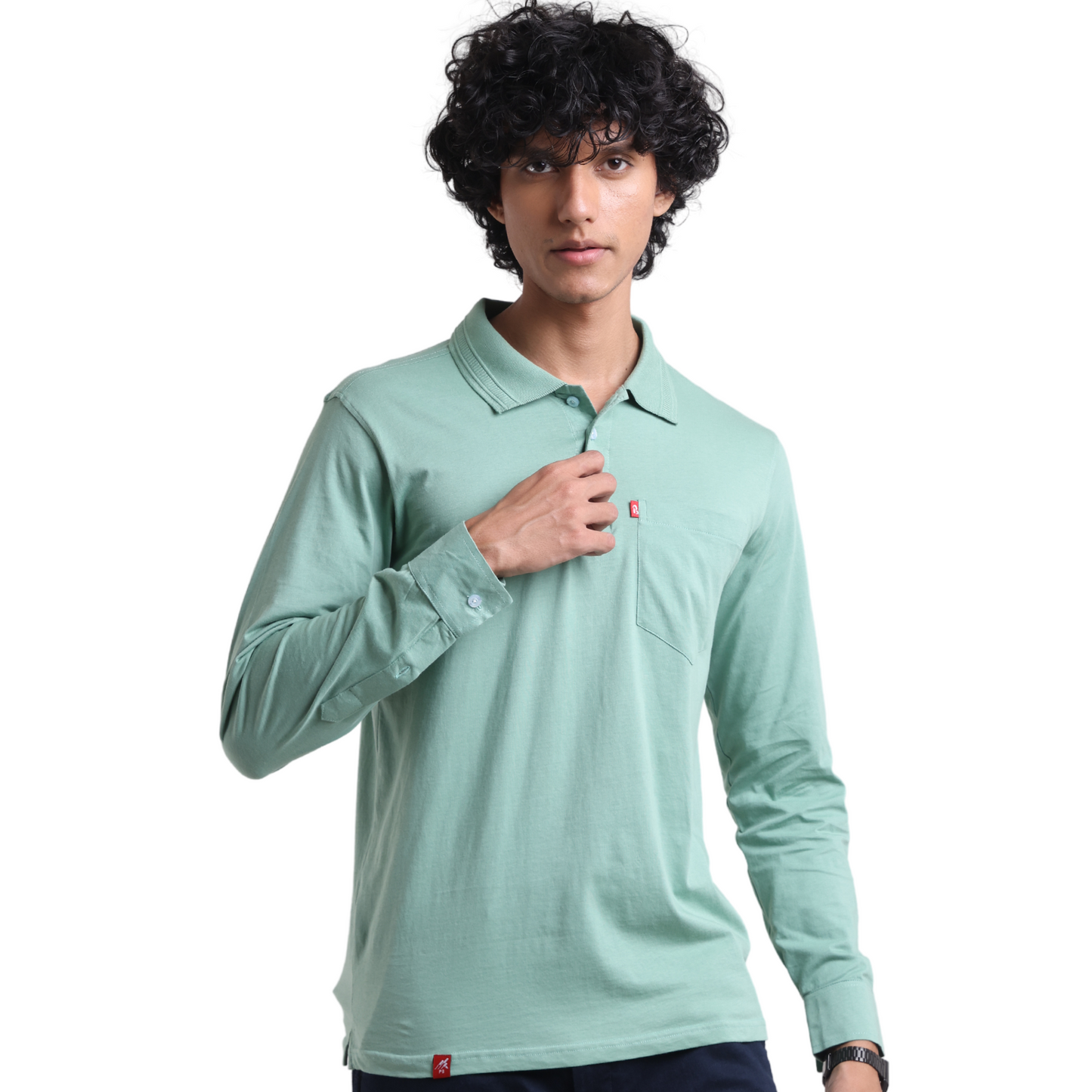 Feather Touch Cloud Cuffed Polo