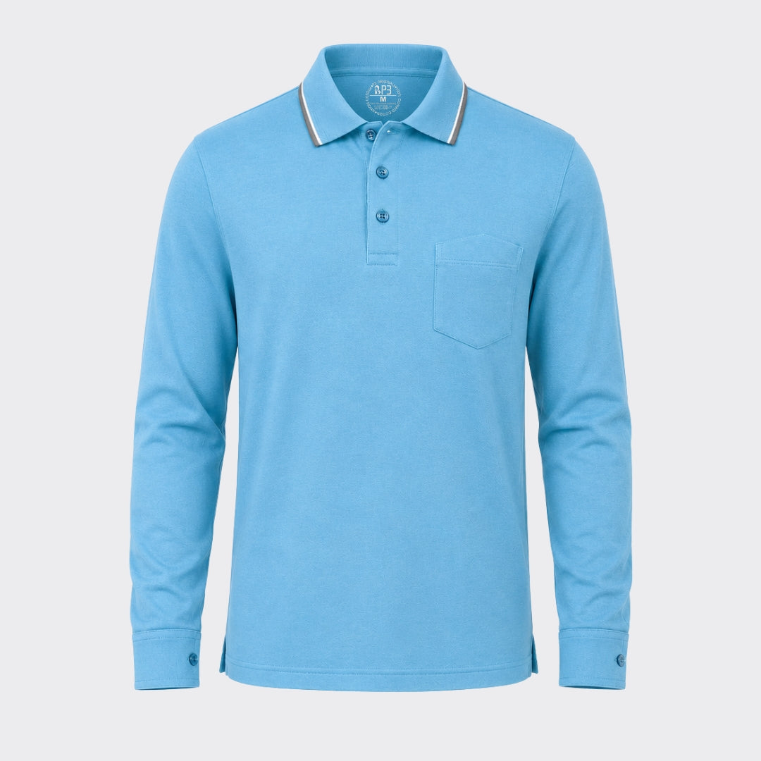 Feather Touch Cloud Cuffed Polo