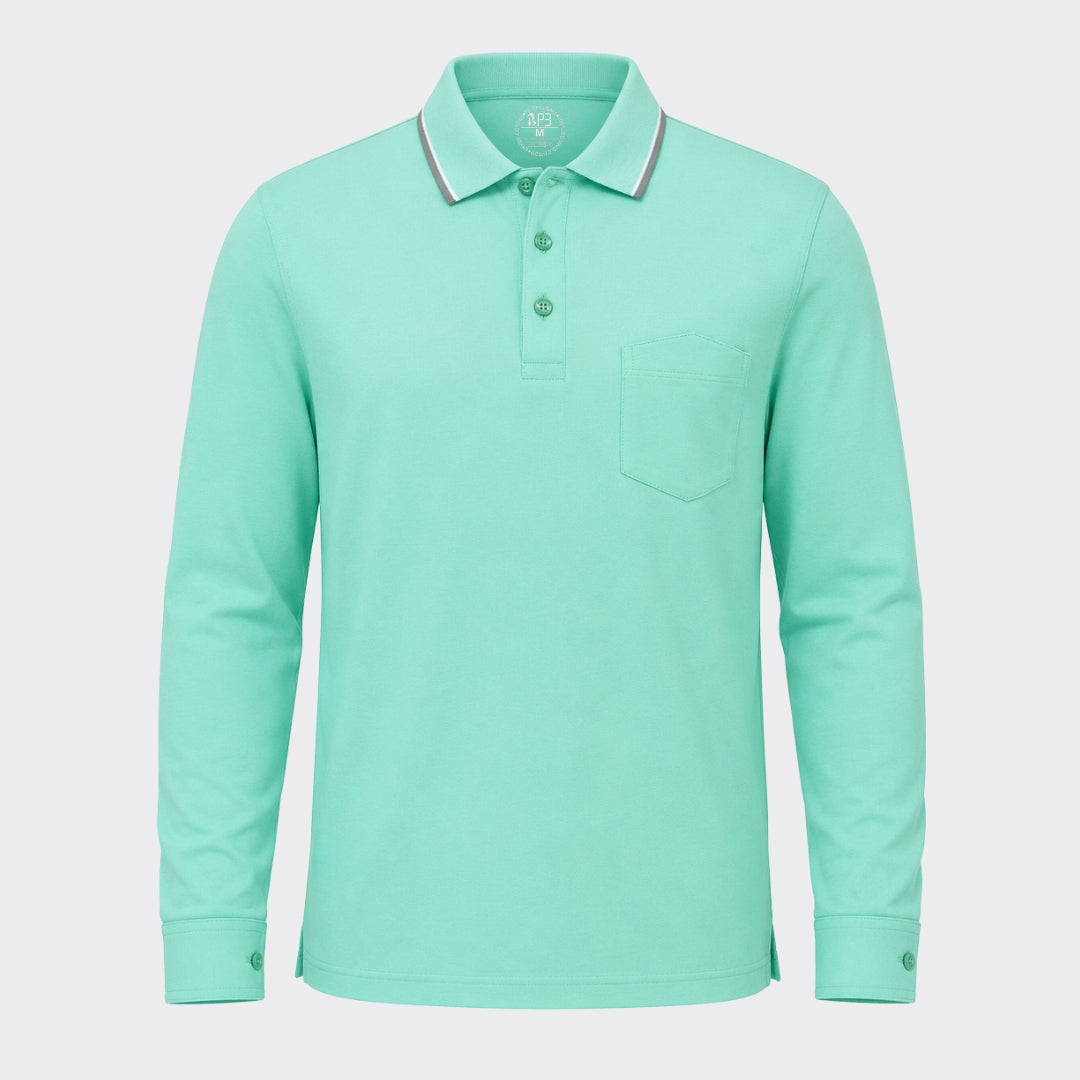 Feather Touch Cloud Cuffed Polo