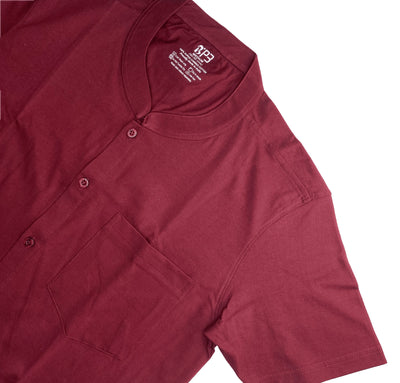 The Bordega Mandarin (Full Open Mandarin Half Sleeve Tee) Full Open Polo Short Sleeve Shirt P3 Maroon Small (80-85cms) | 32 inches Knit Shirts