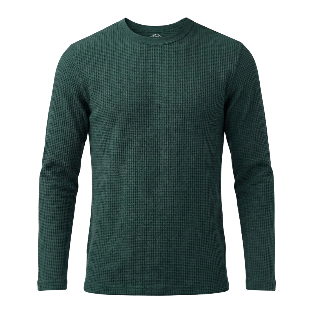 Waffle Knit Round Neck Full Sleeve T-Shirt