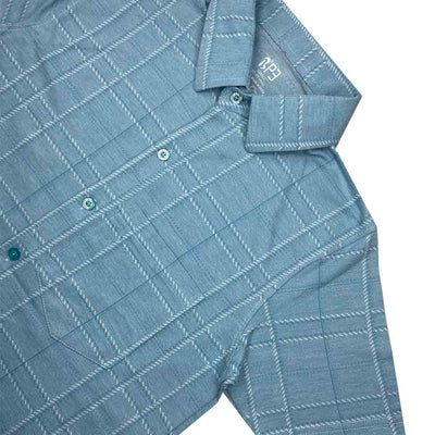 Plaid Lines front open Designer shirt Designer Polos P3 Vesuvias Blue Medium (90 cm - 95 cm) Designer Shirt