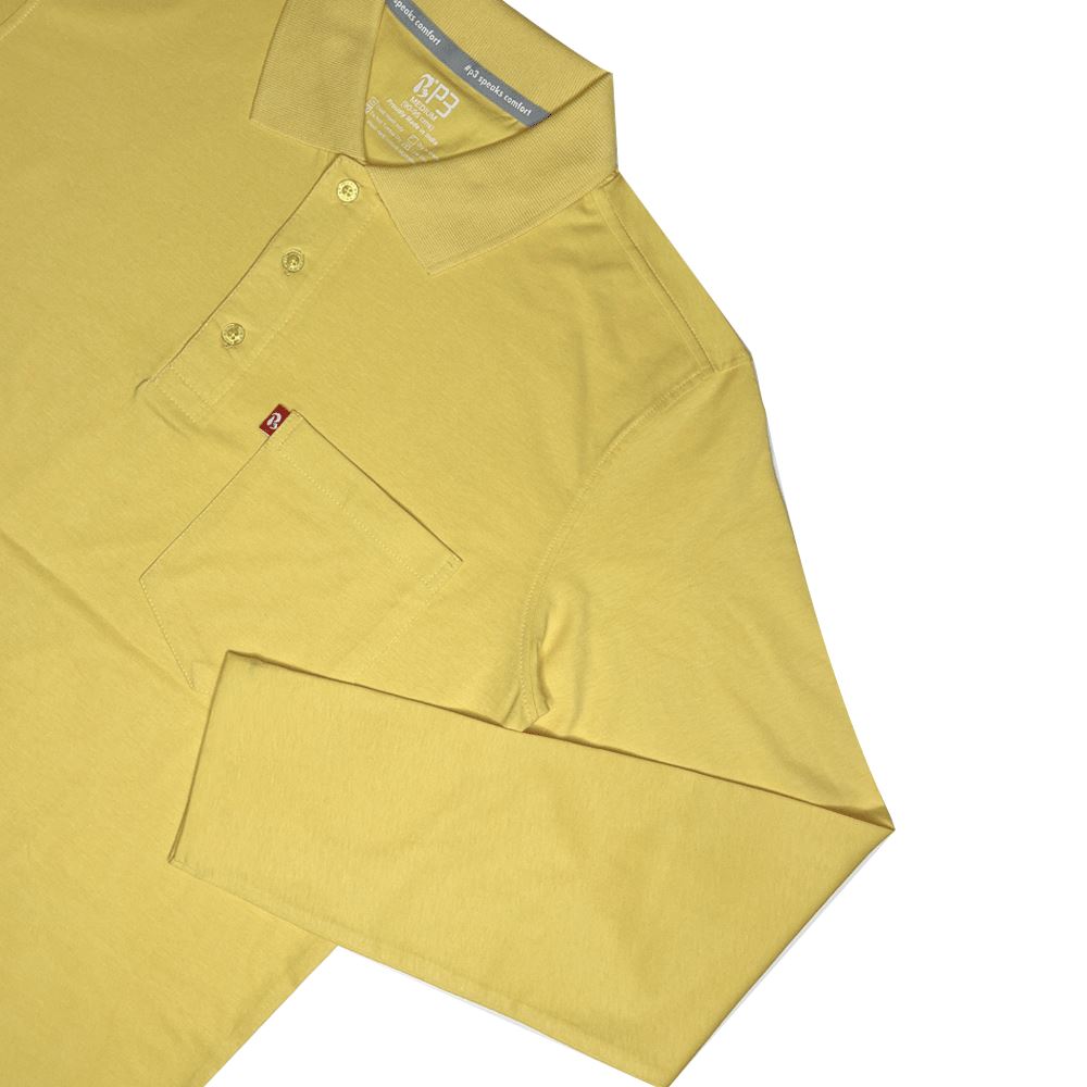 The Maverick Long Sleeved Polo Polos P3 Corn Silk Small (80 cm - 85 cm) 