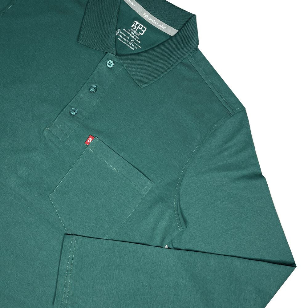 The Maverick Long Sleeved Polo Polos P3 Forest Small (80 cm - 85 cm) 