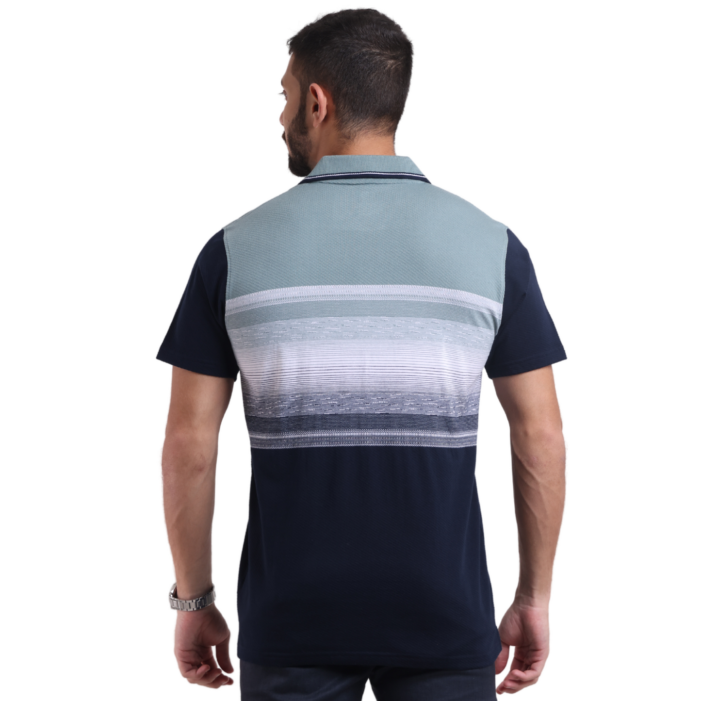 Floody Scatter Stripe Designer Polo