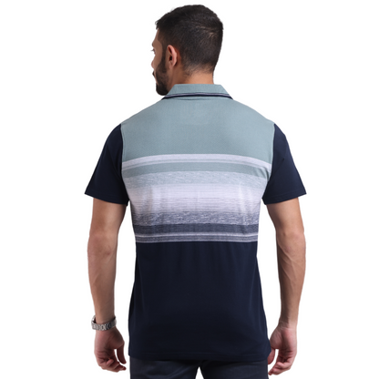 Floody Scatter Stripe Designer Polo