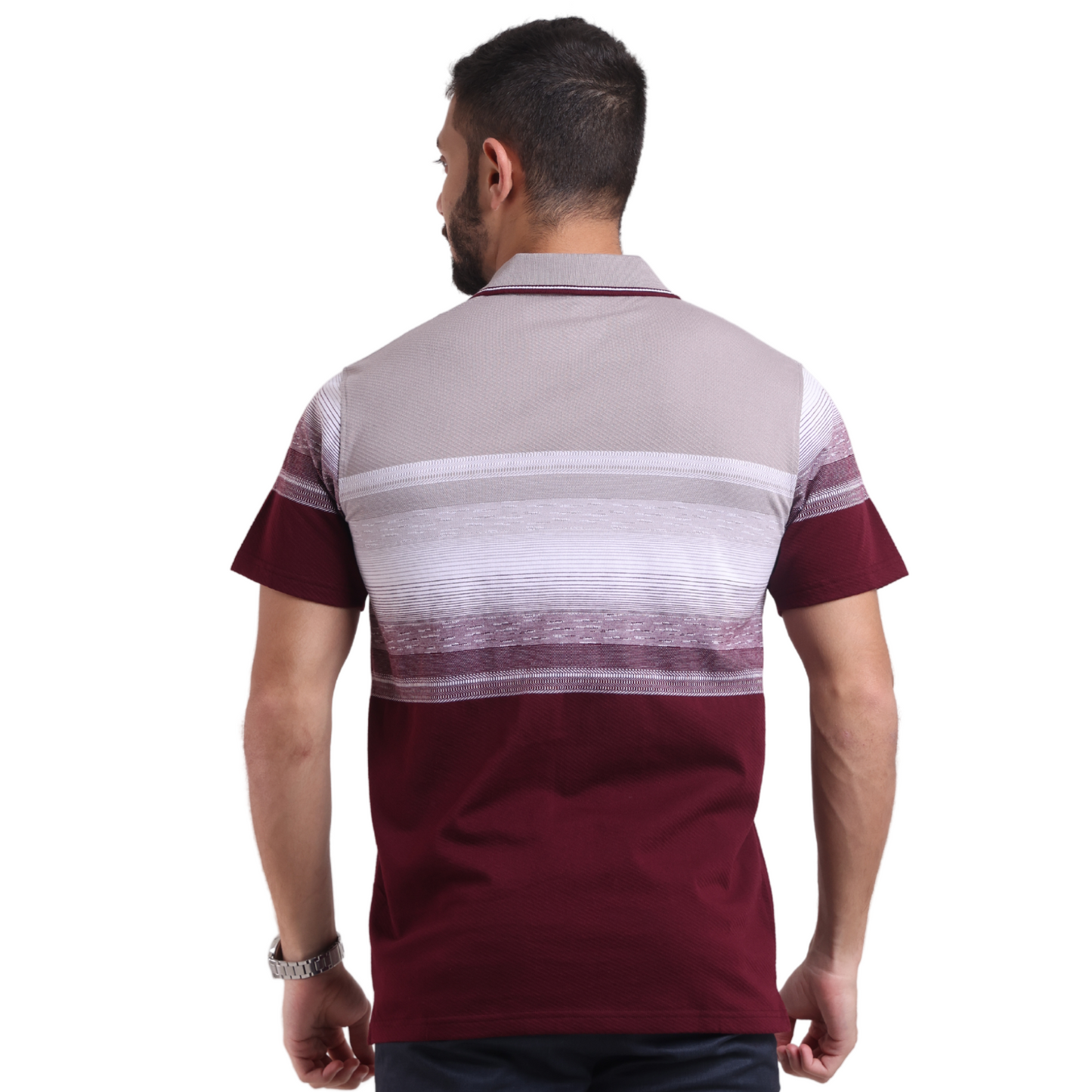 Floody Scatter Stripe Designer Polo