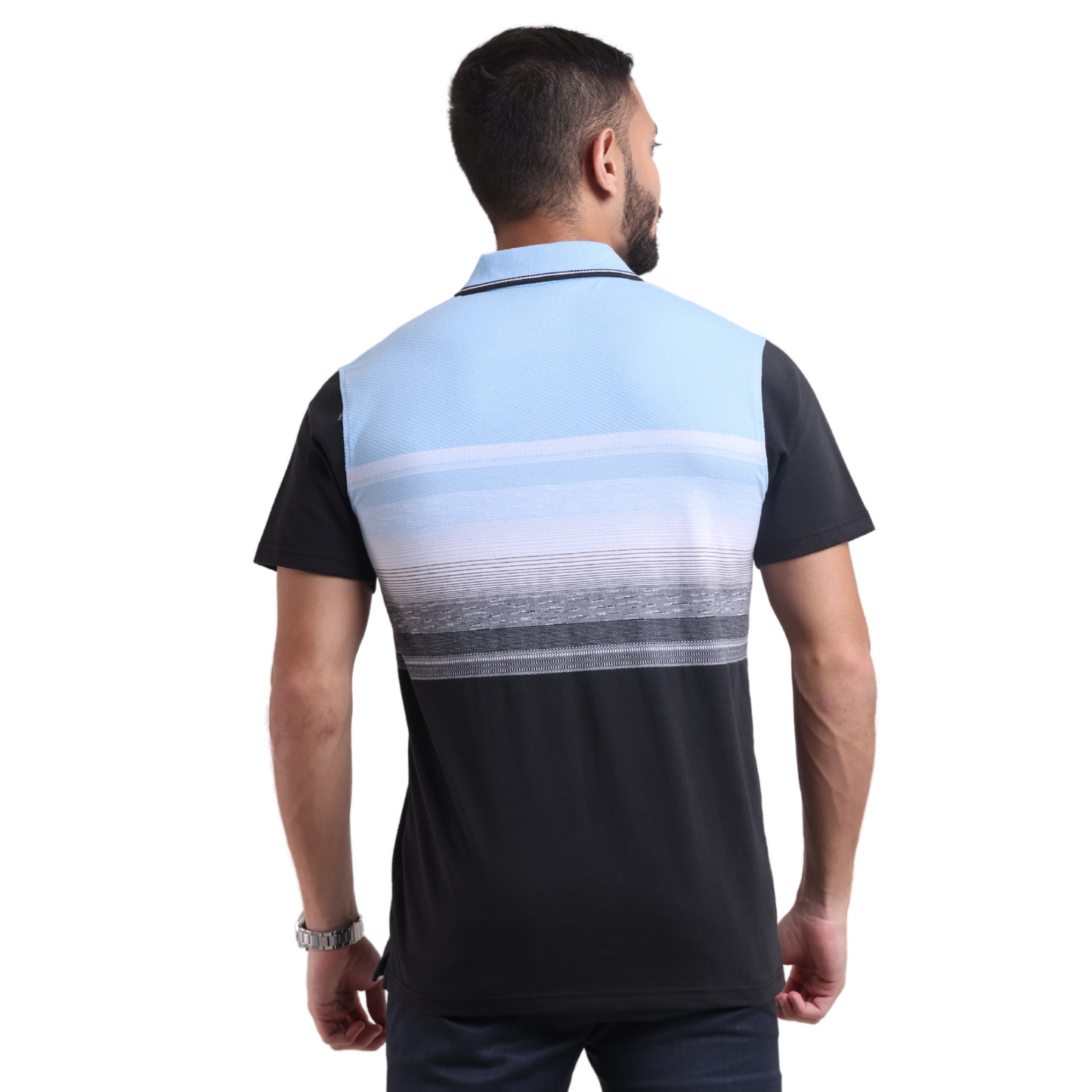 Floody Scatter Stripe Designer Polo