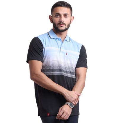 Floody Scatter Stripe Designer Polo