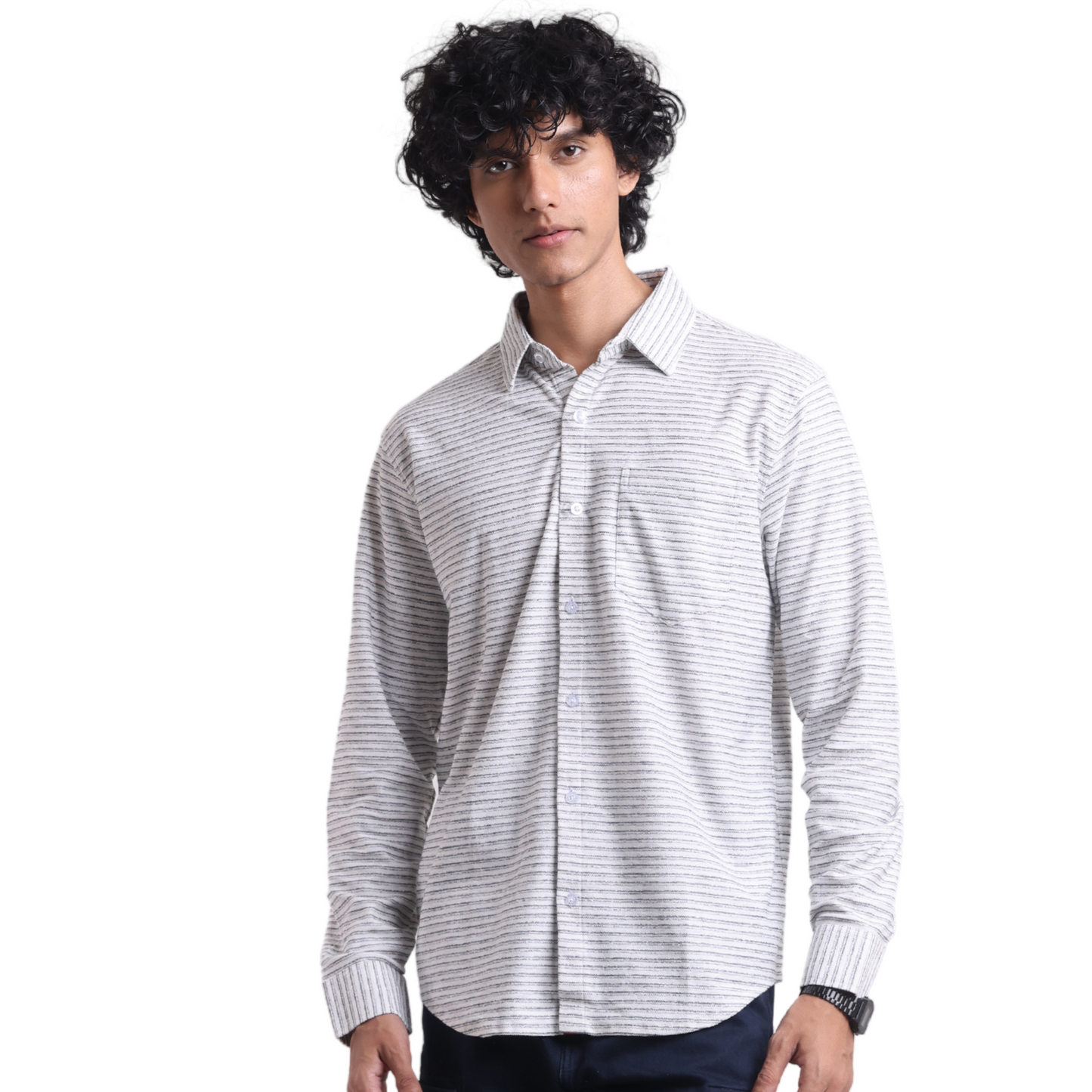 Borges Plantophille Front Open Long Sleeved Knit Shirt