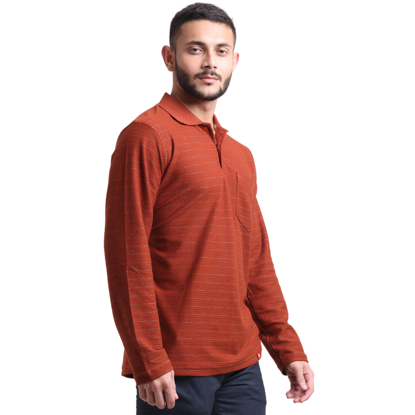 Linear Long Sleeved Designer Polo