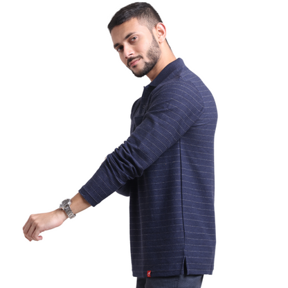 Linear Long Sleeved Designer Polo