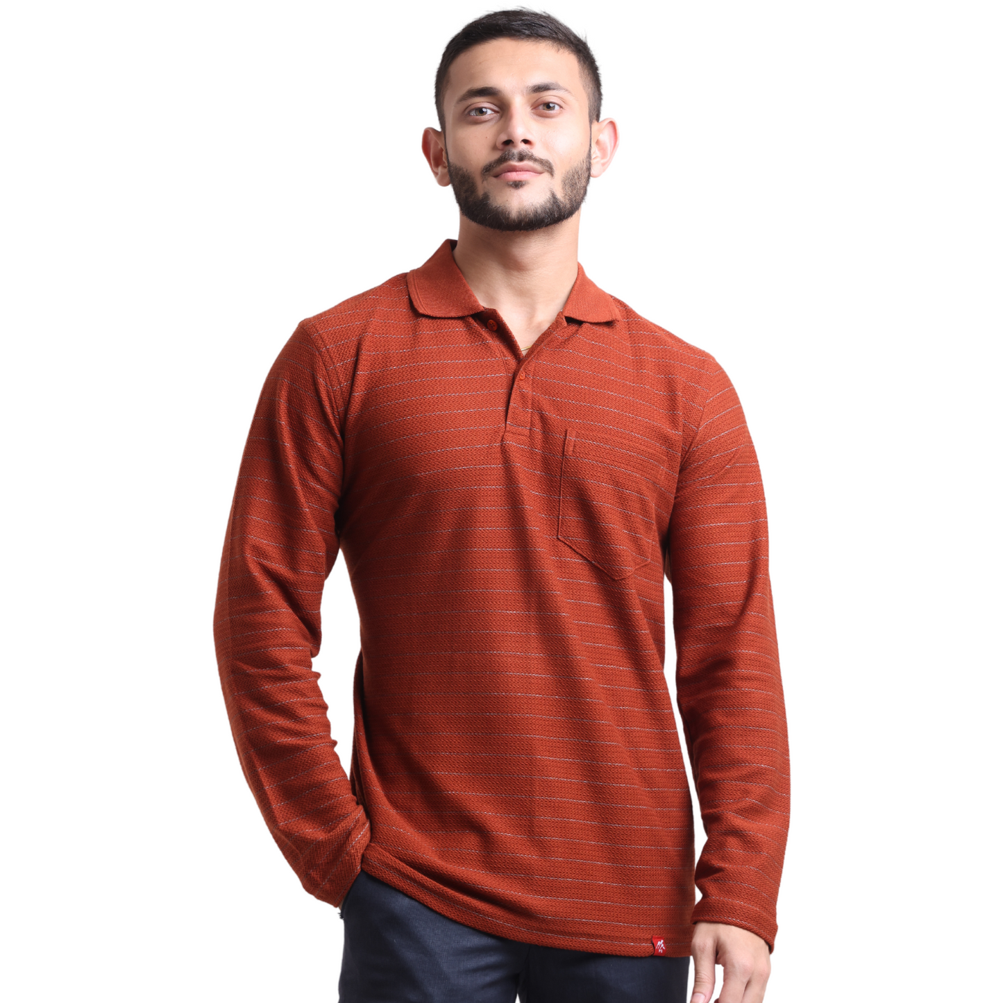 Linear Long Sleeved Designer Polo