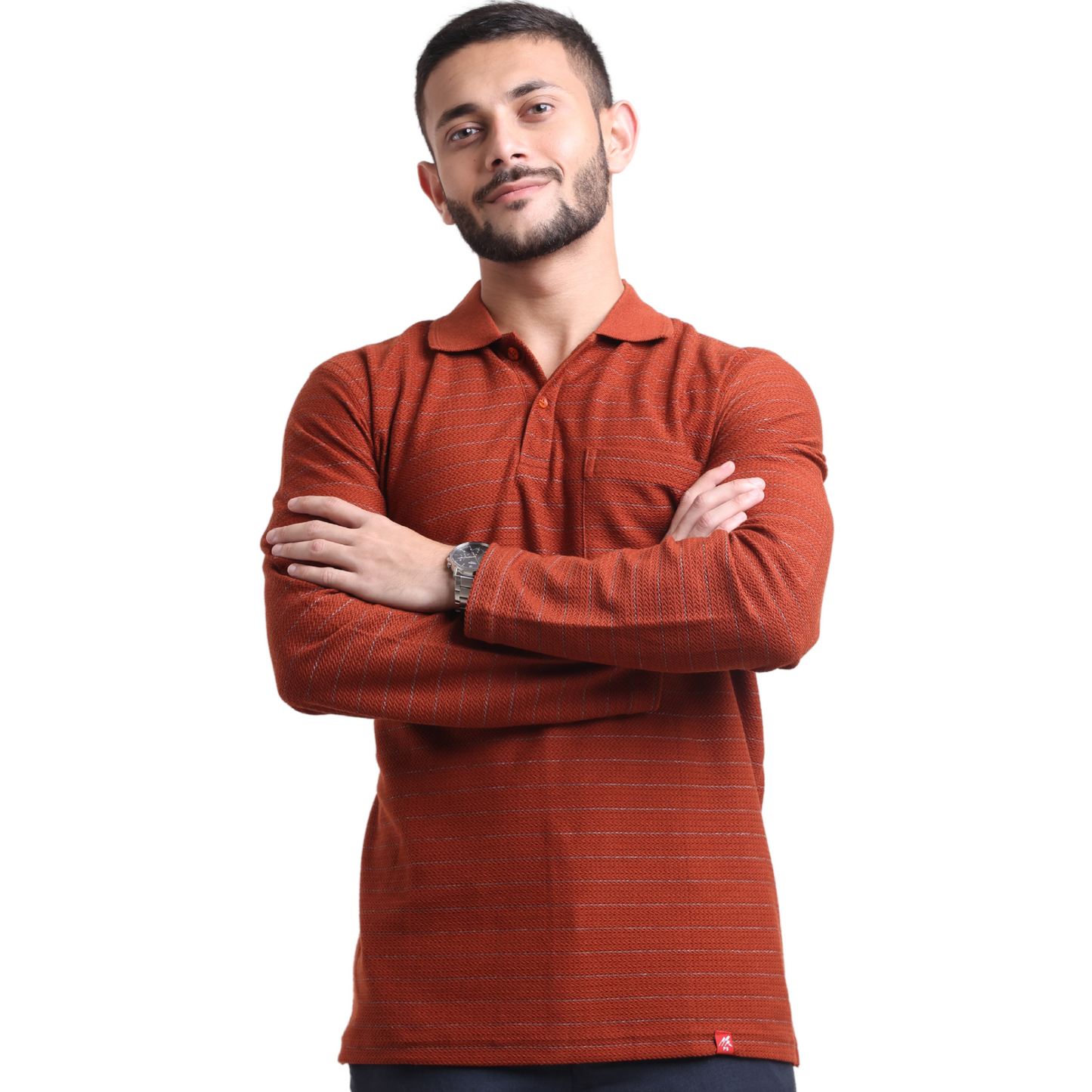 Linear Long Sleeved Designer Polo