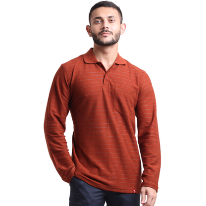 Linear Long Sleeved Designer Polo