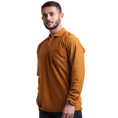 Linear Long Sleeved Designer Polo