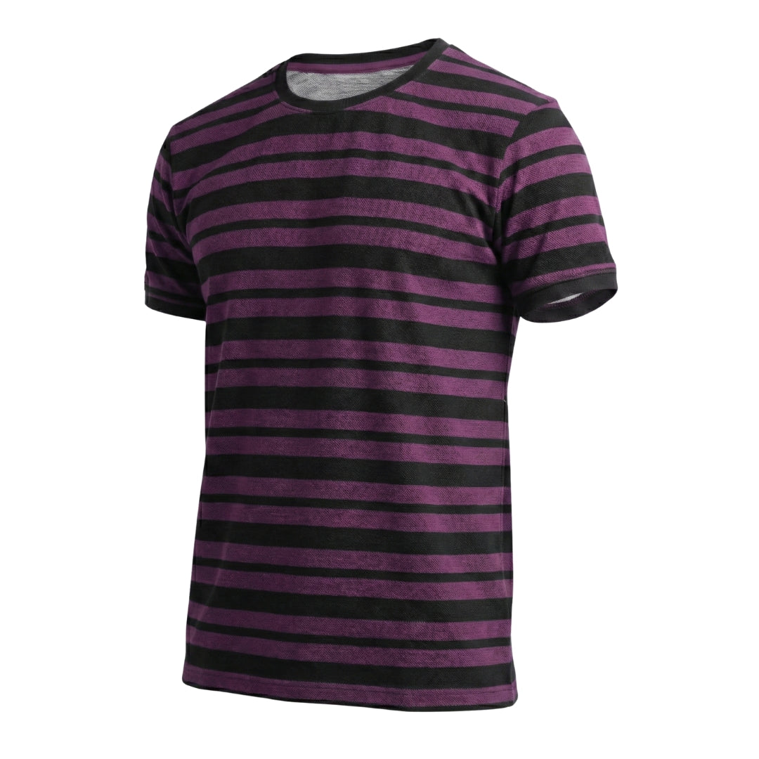 The Pique Stripes Round Neck Half Sleeved T-shirt