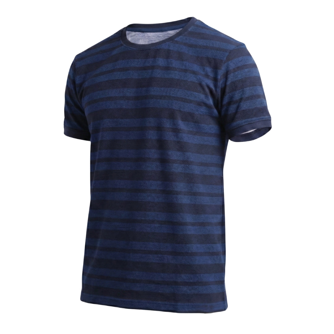 The Pique Stripes Round Neck Half Sleeved T-shirt