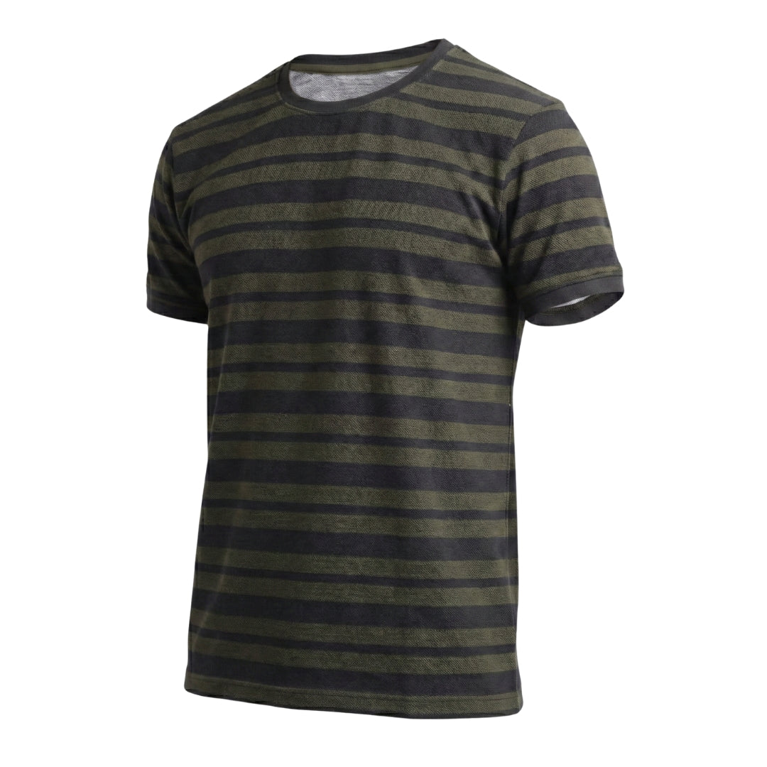 The Pique Stripes Round Neck Half Sleeved T-shirt