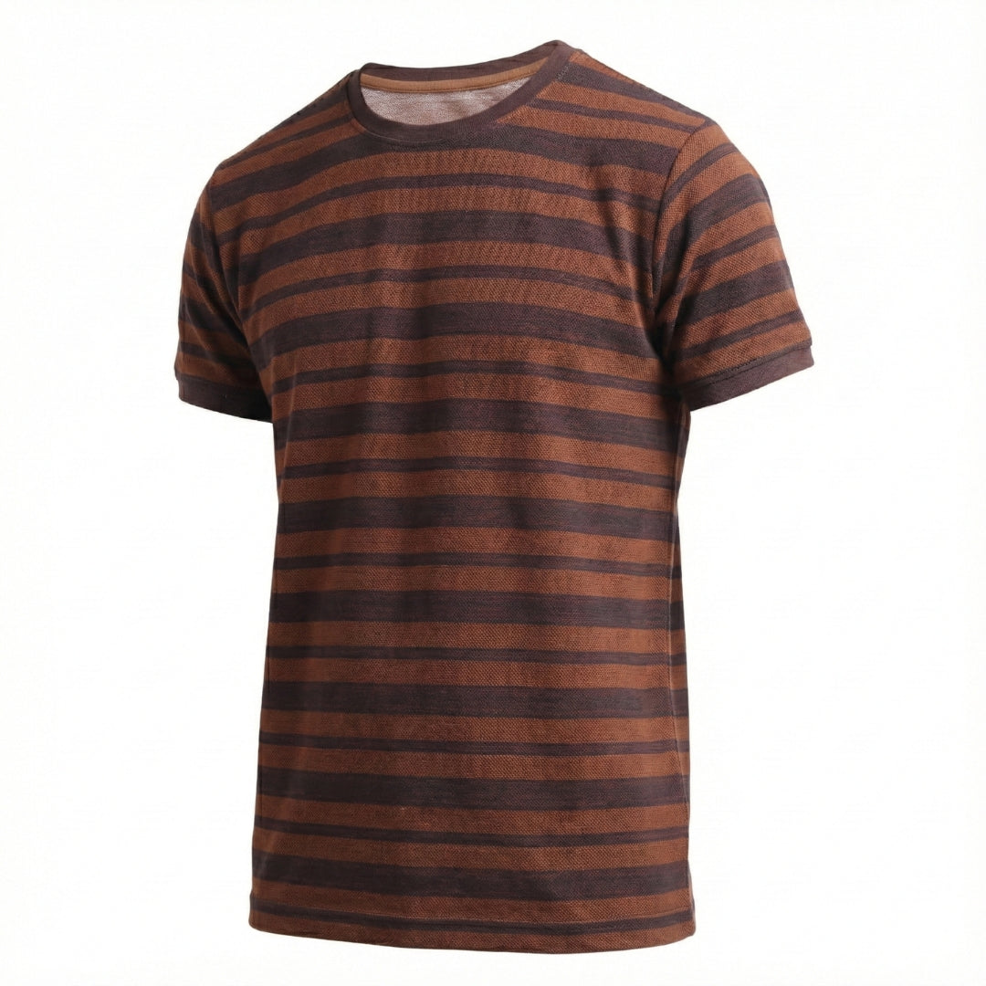 The Pique Stripes Round Neck Half Sleeved T-shirt