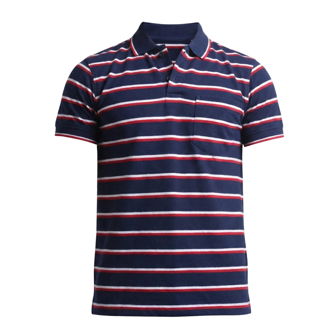 The Pique Contrast Stripes Designer Polo