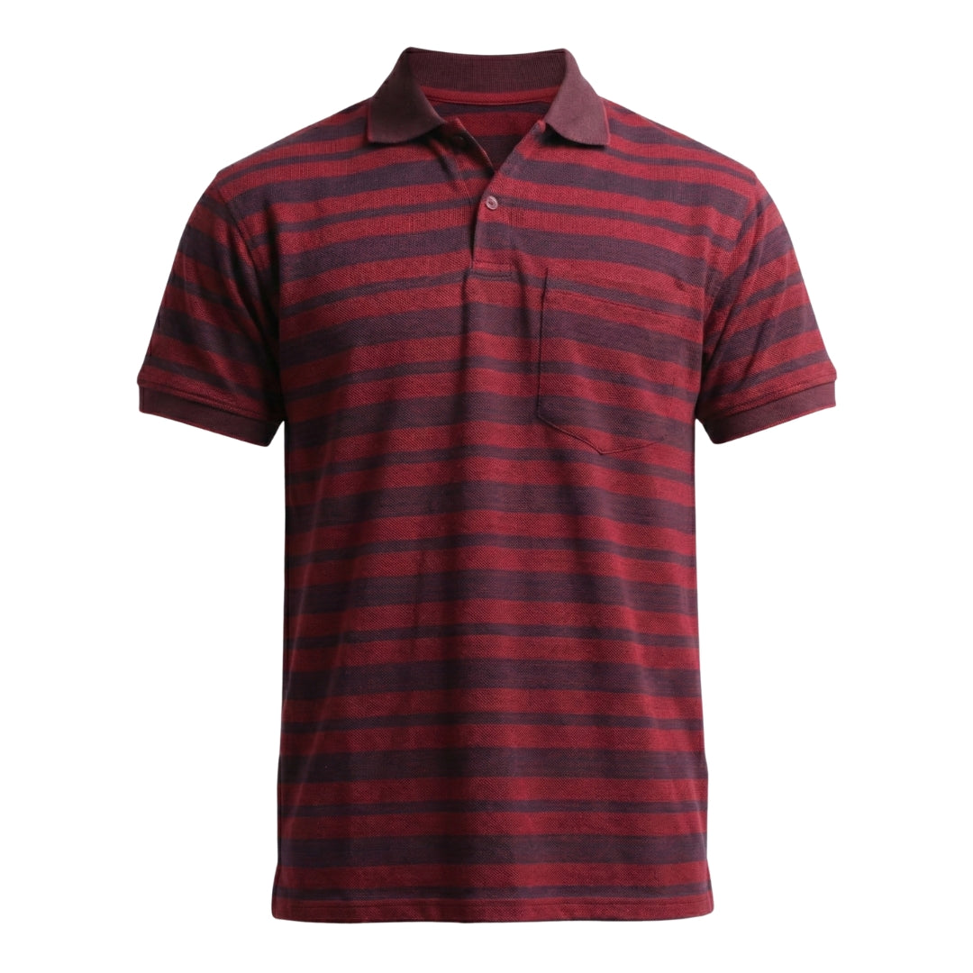 The Pique Stripes Designer Polo