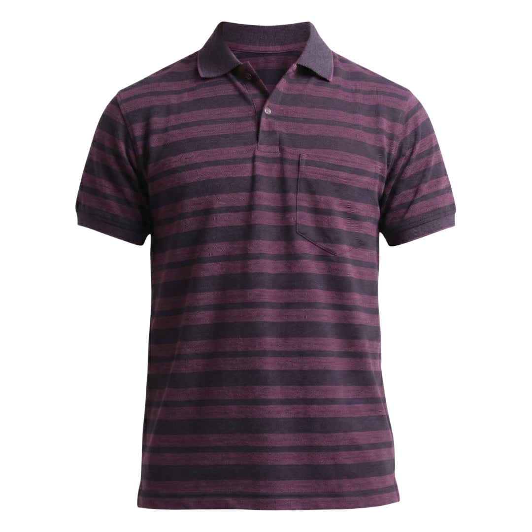 The Pique Stripes Designer Polo