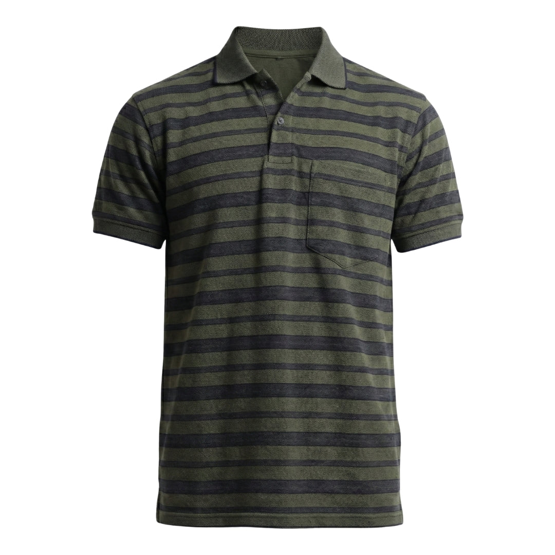 The Pique Stripes Designer Polo