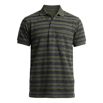 The Pique Stripes Designer Polo