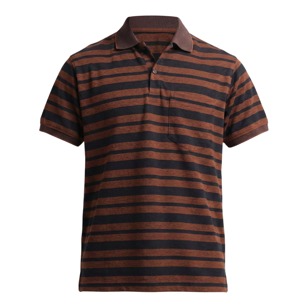The Pique Stripes Designer Polo