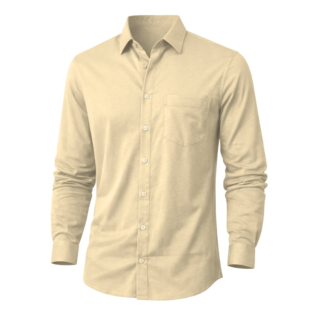 The Silo Knit Shirt – Full Sleeve Mercerised Cotton,Regular Fit For Men
