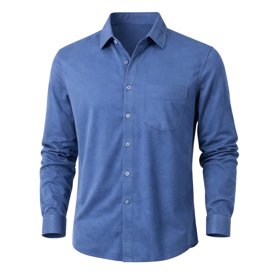 The Silo Knit Shirt – Full Sleeve Mercerised Cotton,Regular Fit For Men