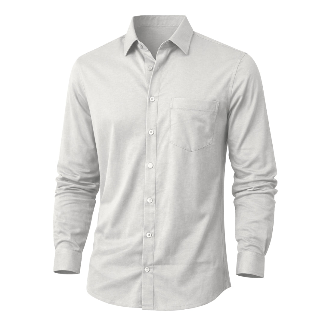 The Silo Knit Shirt – Full Sleeve Mercerised Cotton,Regular Fit For Men