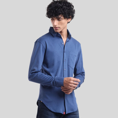 The Silo Knit Shirt – Full Sleeve Mercerised Cotton,Regular Fit For Men