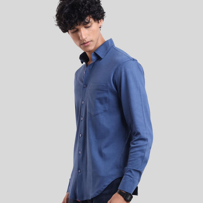 The Silo Knit Shirt – Full Sleeve Mercerised Cotton,Regular Fit For Men
