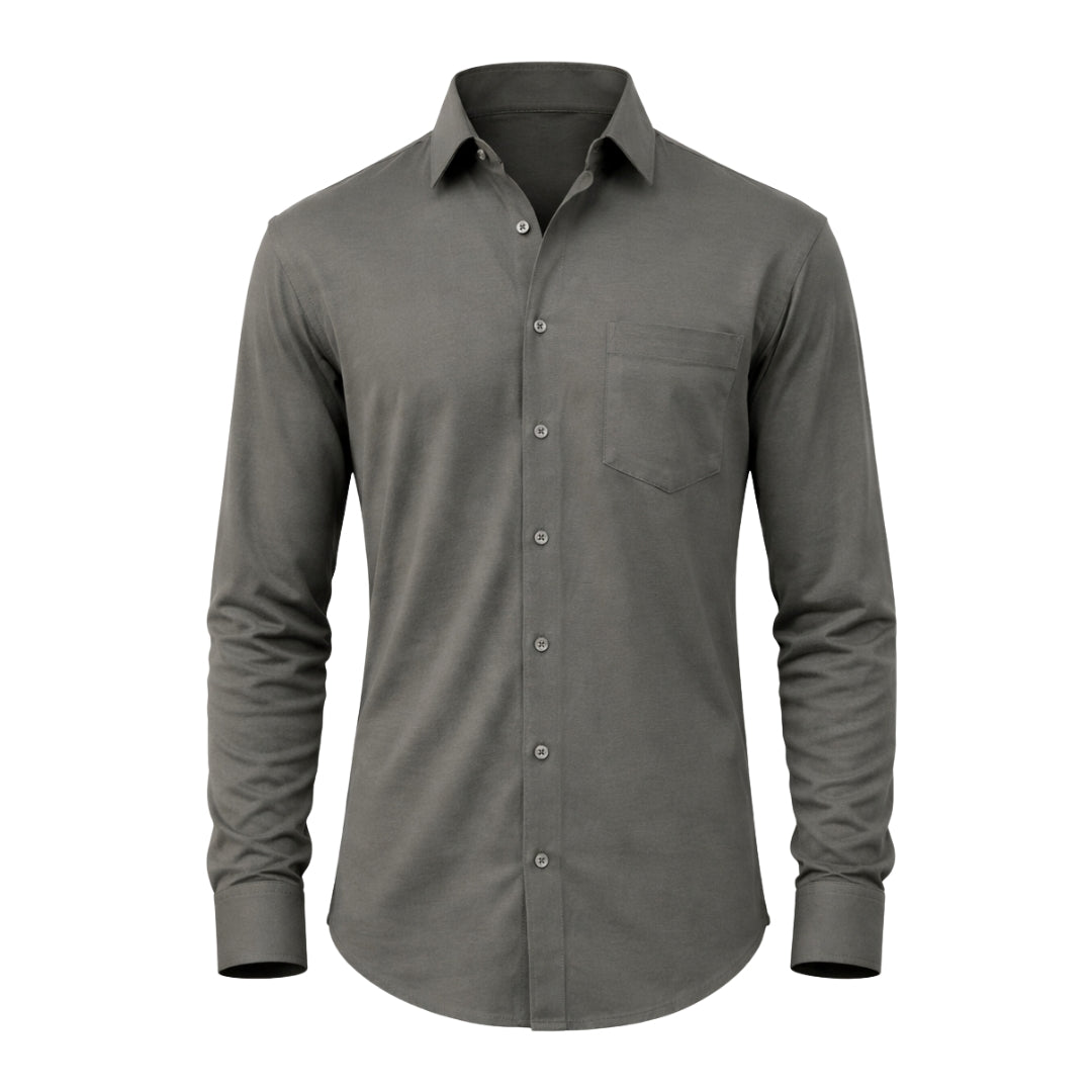 The Wood Pulp Front Open Knit Shirt –  Full Sleeve