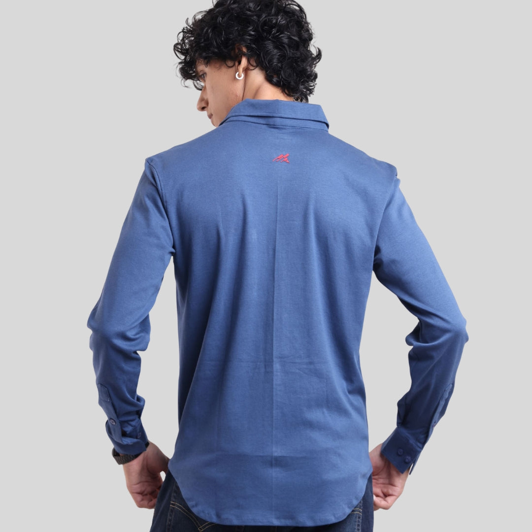 The Wood Pulp Front Open Knit Shirt –  Full Sleeve