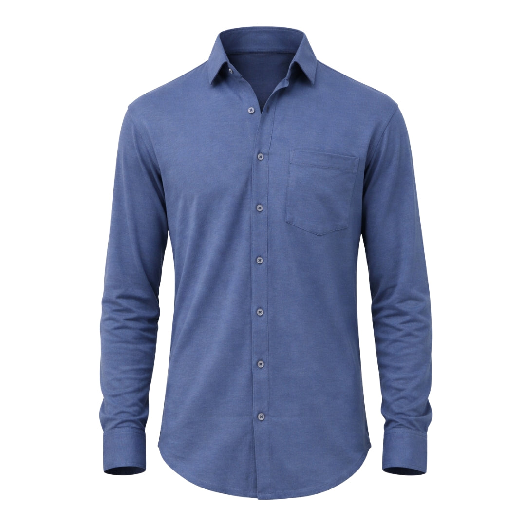 The Wood Pulp Front Open Knit Shirt –  Full Sleeve