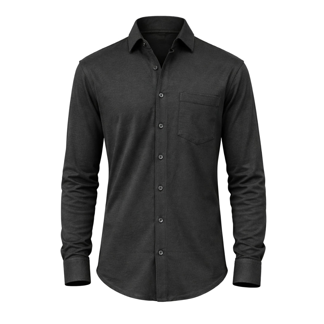 The Wood Pulp Front Open Knit Shirt –  Full Sleeve