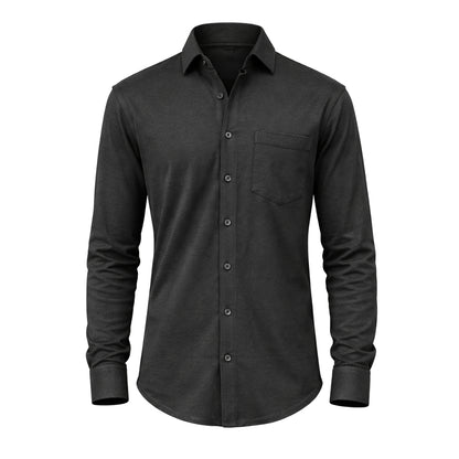 The Wood Pulp Front Open Knit Shirt –  Full Sleeve