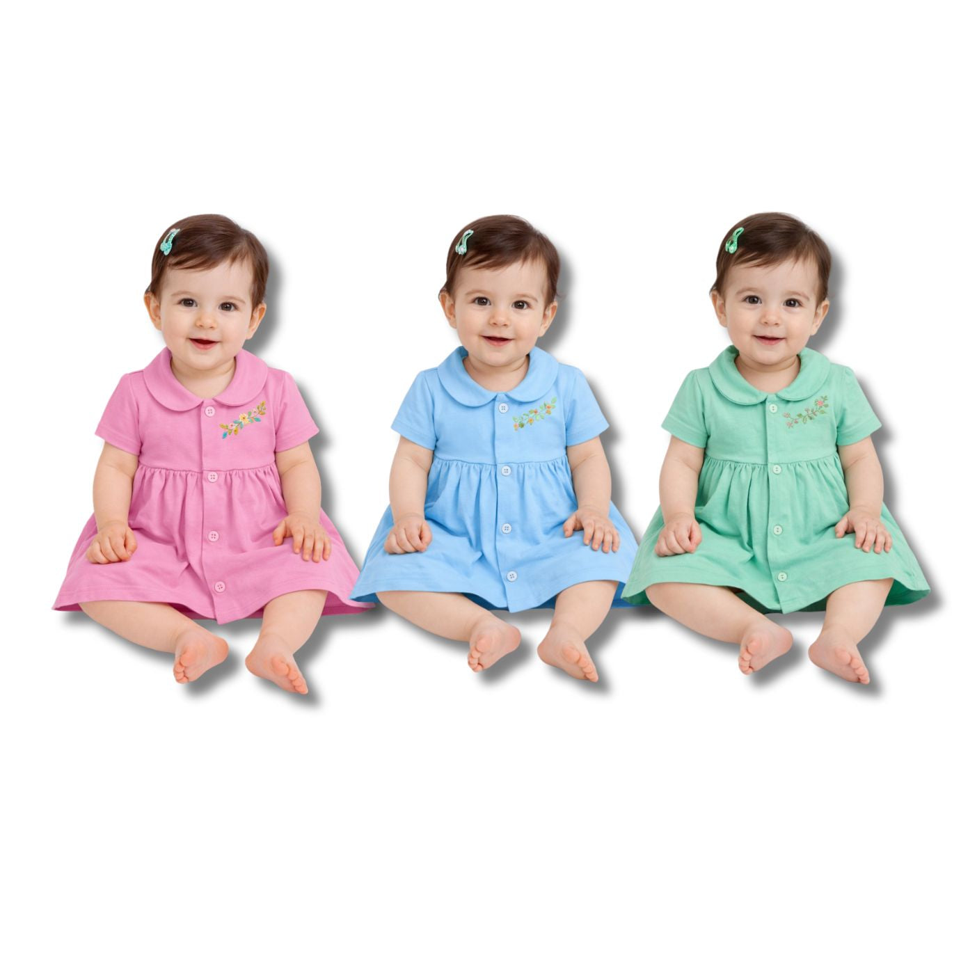 Tuti Front-Open Half Sleeve Baby Frock