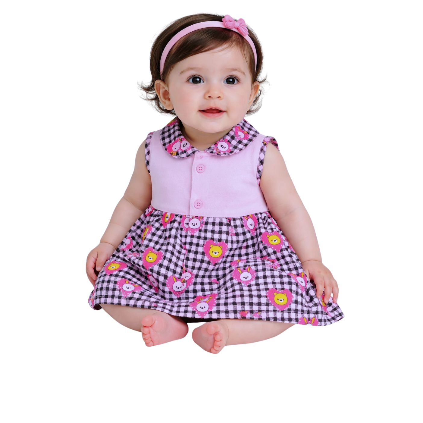Tuti Front-Open SleeveLess Baby Frock