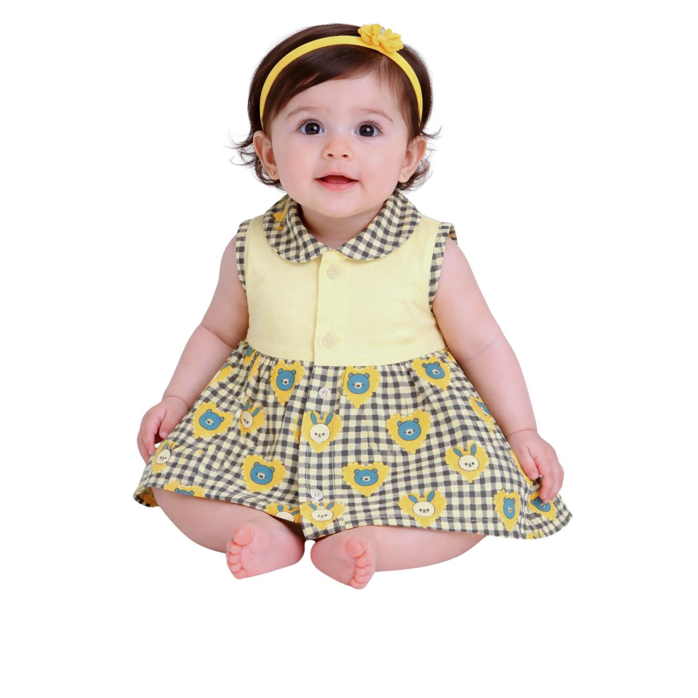 Tuti Front-Open SleeveLess Baby Frock