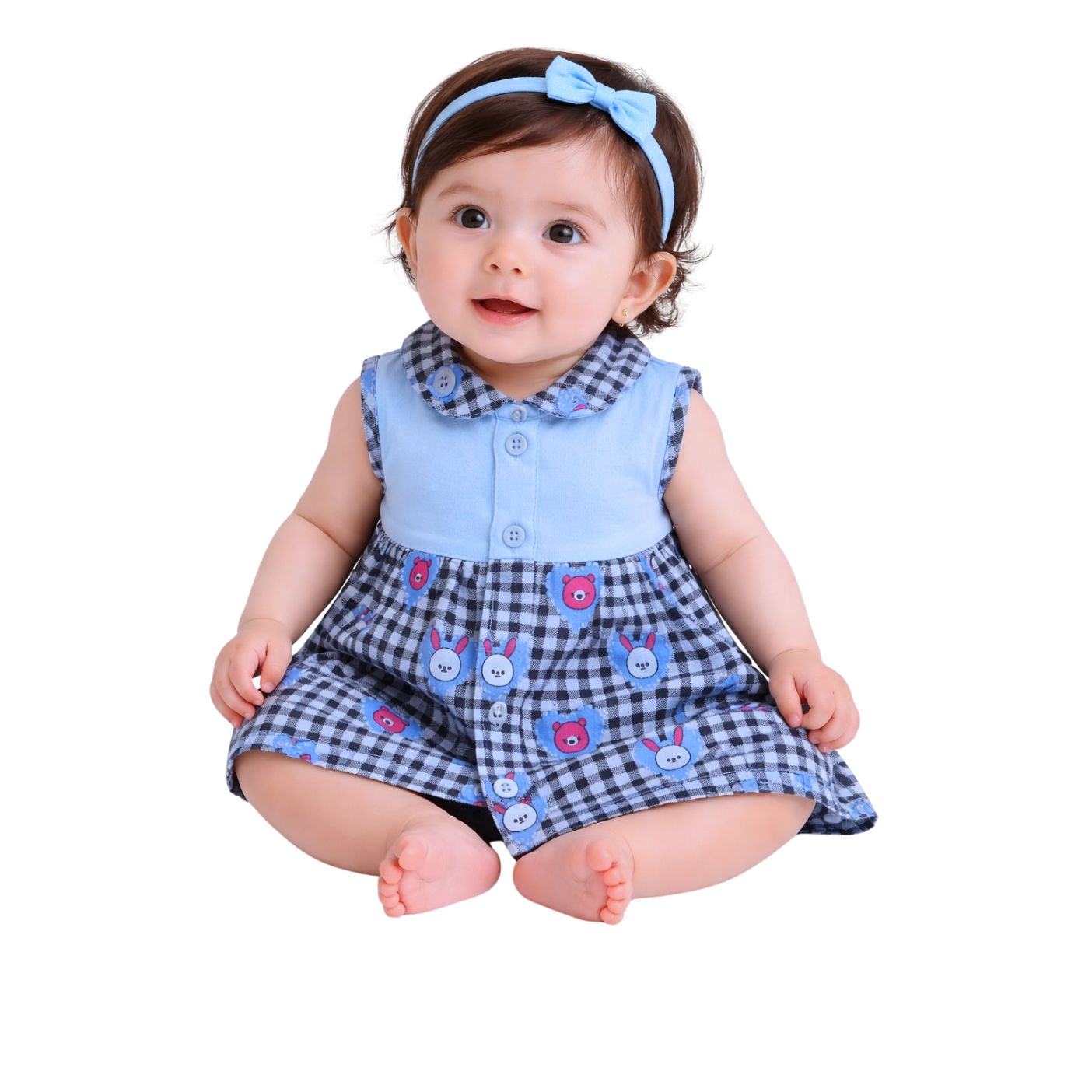 Tuti Front-Open SleeveLess Baby Frock