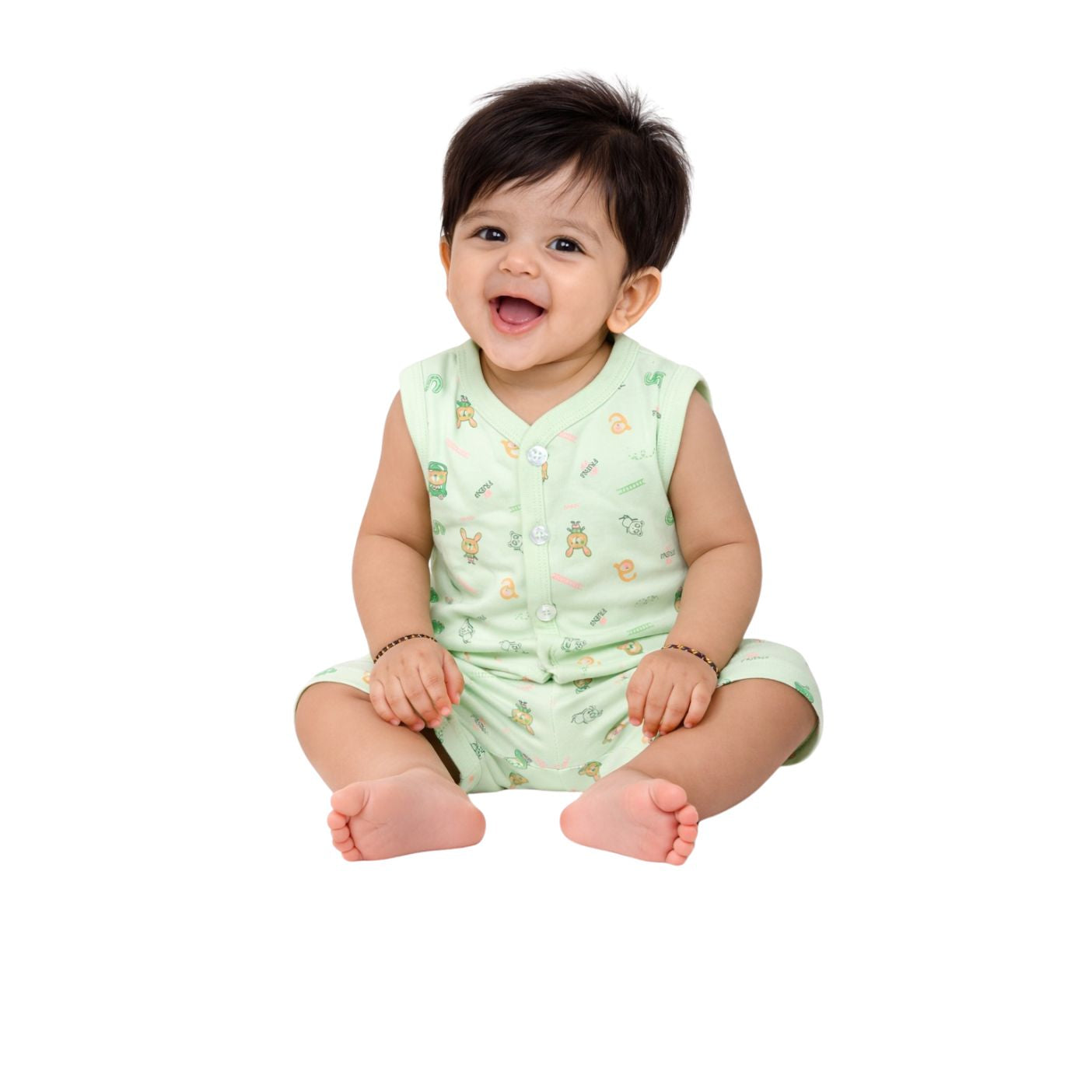 Tuti Front-Open Sleeveless Baby Suit