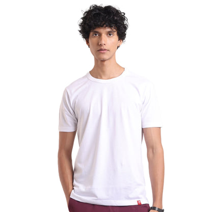 Classic Lightweight White Tee White Crew Neck Half Sleeves Tee P3 White Pack Of (3 Pcs) Small (80 cm - 85 cm) Crew Neck