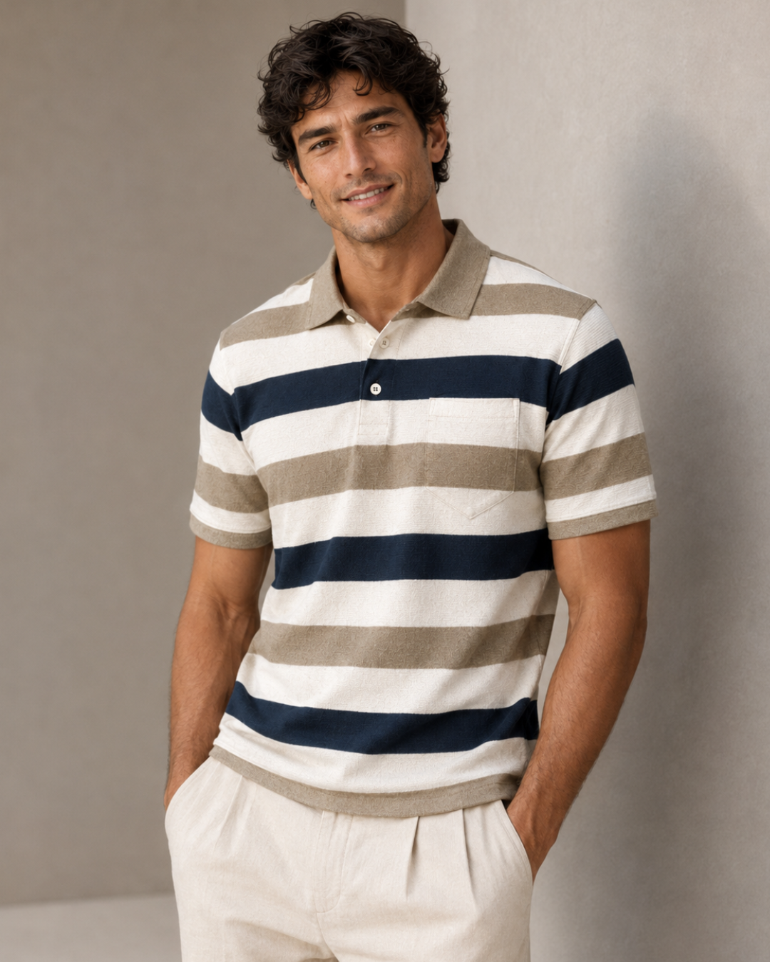 The Jacquard Bold Stripes Polo