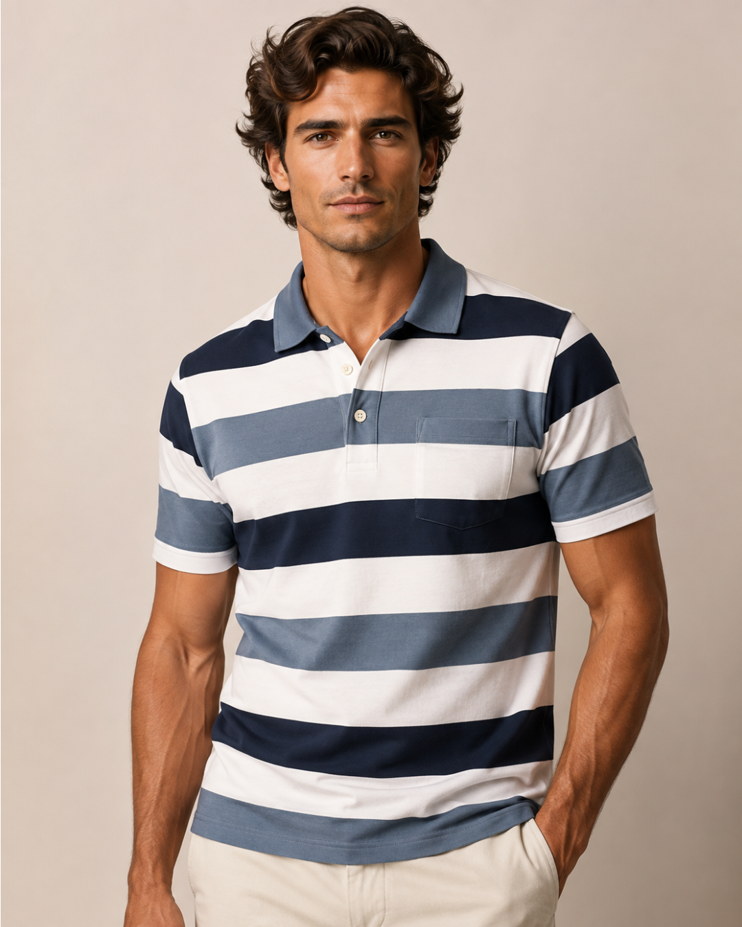 The Jacquard Bold Stripes Polo