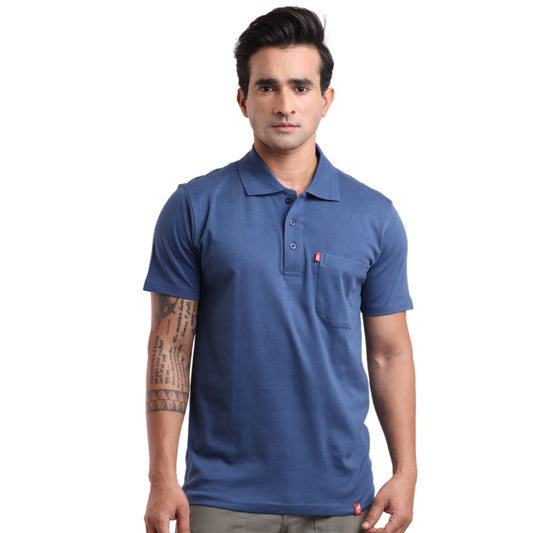 Cotalte polo t-shirt in Bolta Blue for men Sustainable Lyocell cotton polo