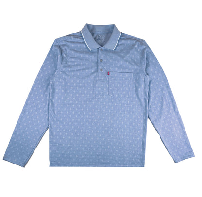 Long Sleeved Mini-Rhombus Designer Polo Designer Polos P3 Summer Blue Large (100 cm -105 cm) Polos